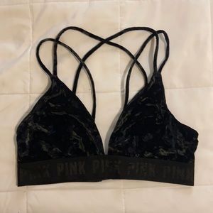 VICTORIA’S SECRET PINK BLACK VELVET BRALETTE
